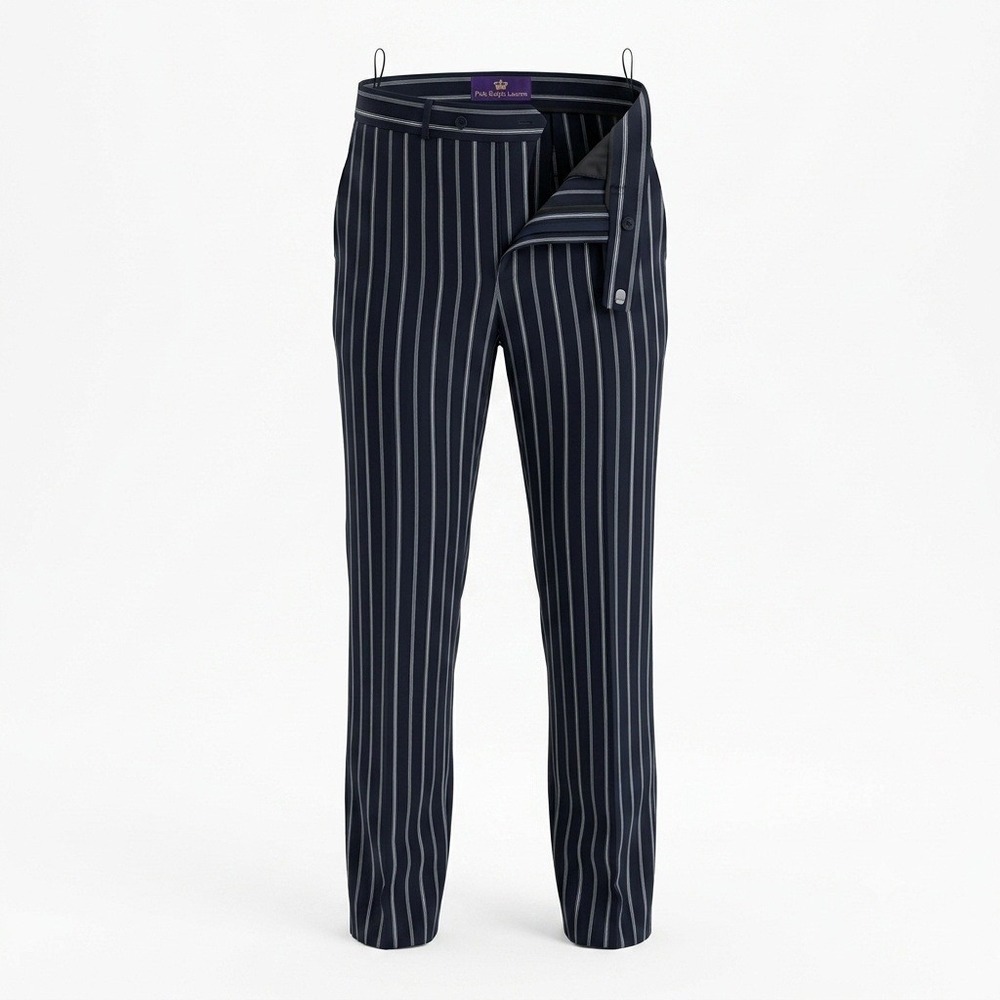 Ralph Lauren Collection Purple Label Wool Pinstripe Trousers Pants Italy 4 NWOT